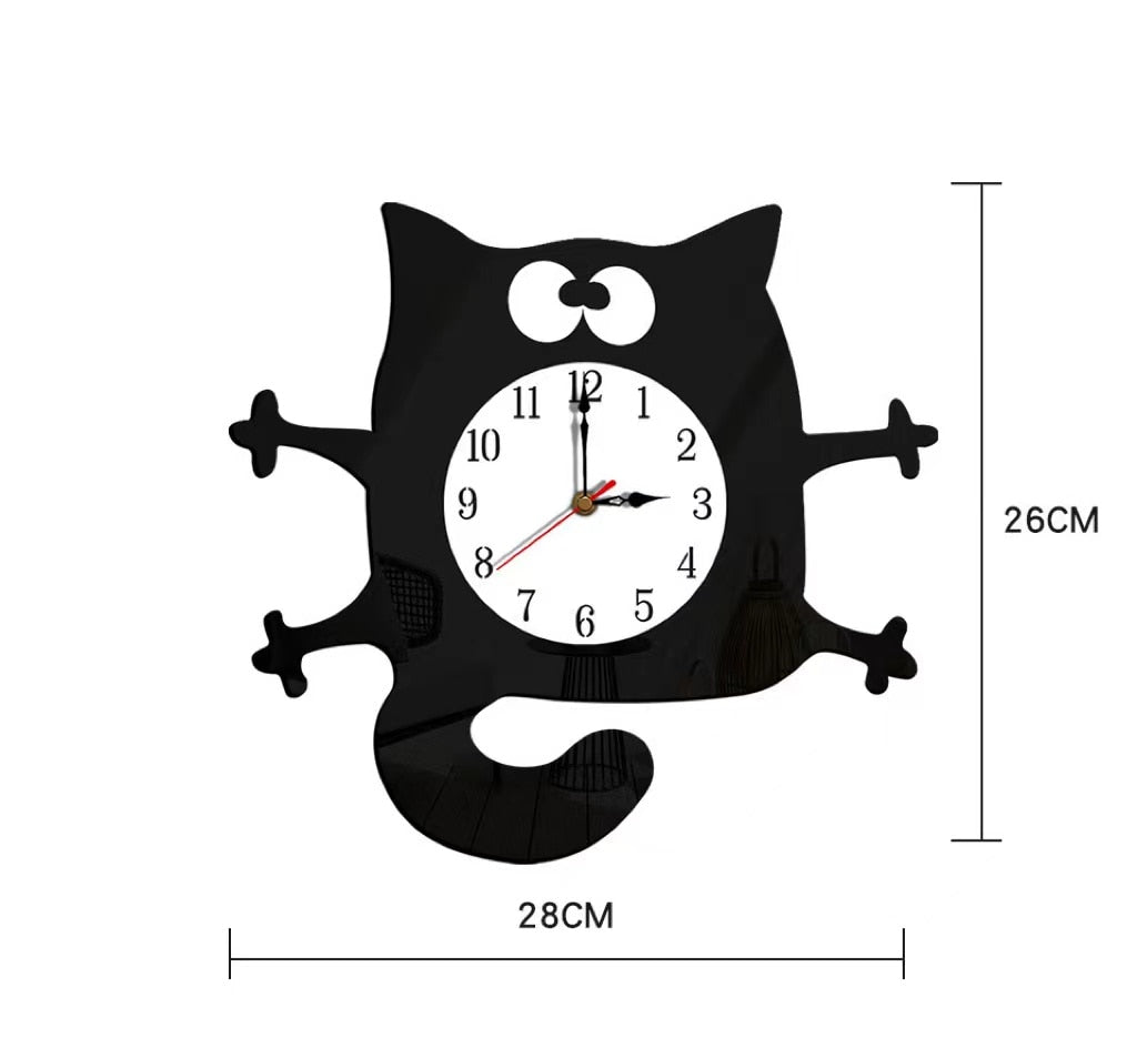 Modern 3D Acrylic Cat Wall Clock - Casatrail.com