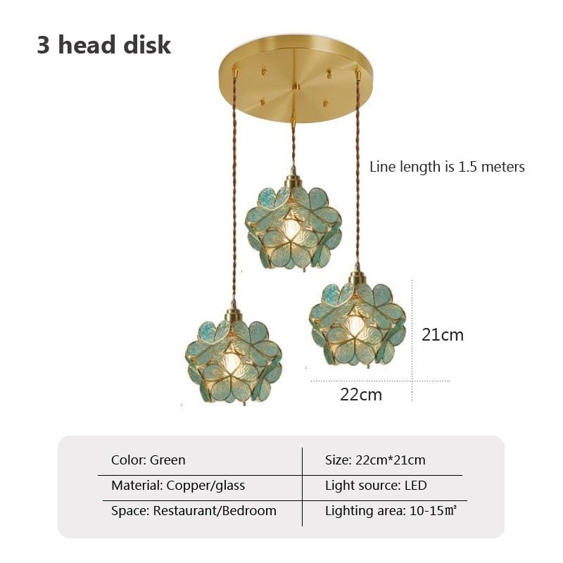 Modern Crystal Glass Pendant Light for Bedroom Ceiling - Casatrail.com