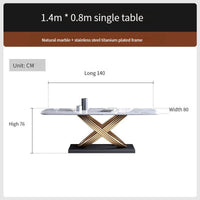 Thumbnail for Modern Dining Table with Stainless Steel Finish - Casatrail.com