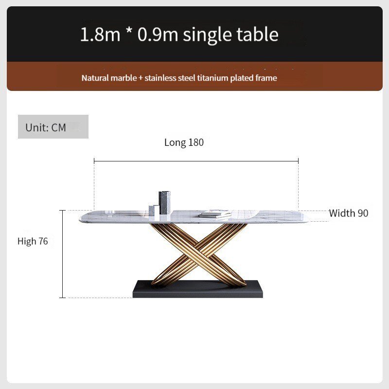 Modern Dining Table with Stainless Steel Finish - Casatrail.com