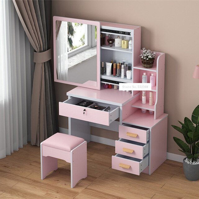 Modern Dresser with Mirror and Lock Stool - Casatrail.com