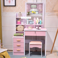 Thumbnail for Modern Dresser with Mirror and Lock Stool - Casatrail.com