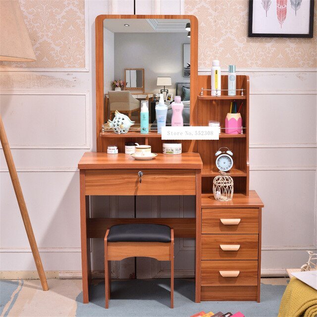 Modern Dresser with Mirror and Lock Stool - Casatrail.com