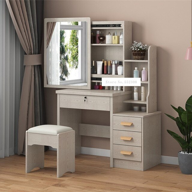 Modern Dresser with Mirror and Lock Stool - Casatrail.com