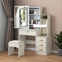 Thumbnail for Modern Dresser with Mirror and Lock Stool - Casatrail.com