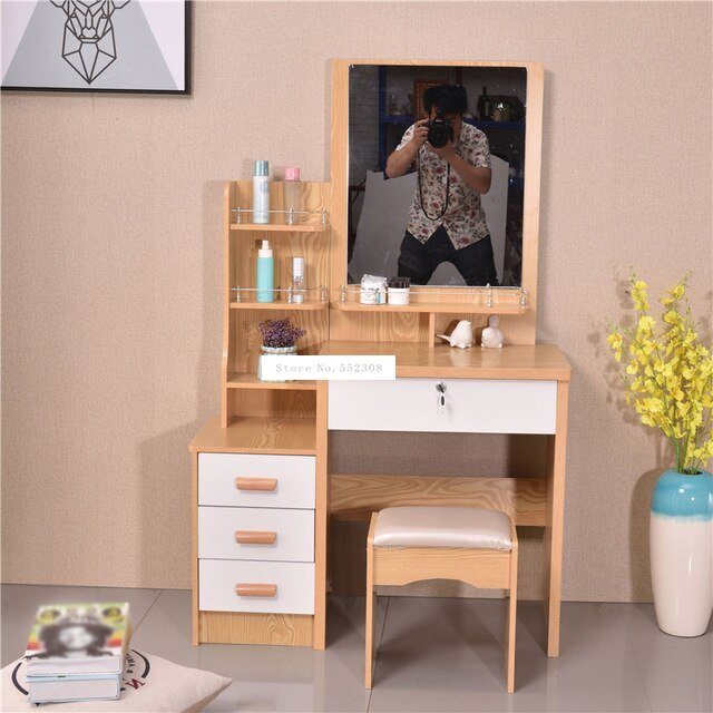 Modern Dresser with Mirror and Lock Stool - Casatrail.com