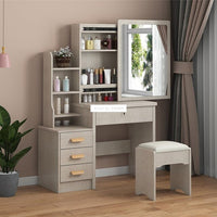 Thumbnail for Modern Dresser with Mirror and Lock Stool - Casatrail.com