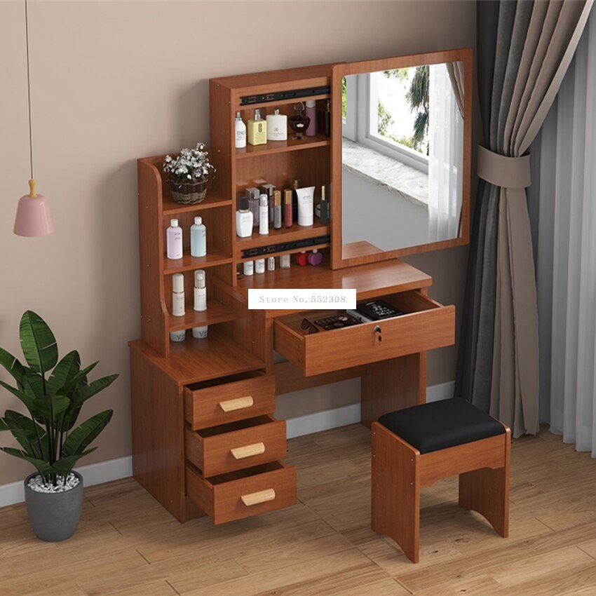 Modern Dresser with Mirror and Lock Stool - Casatrail.com