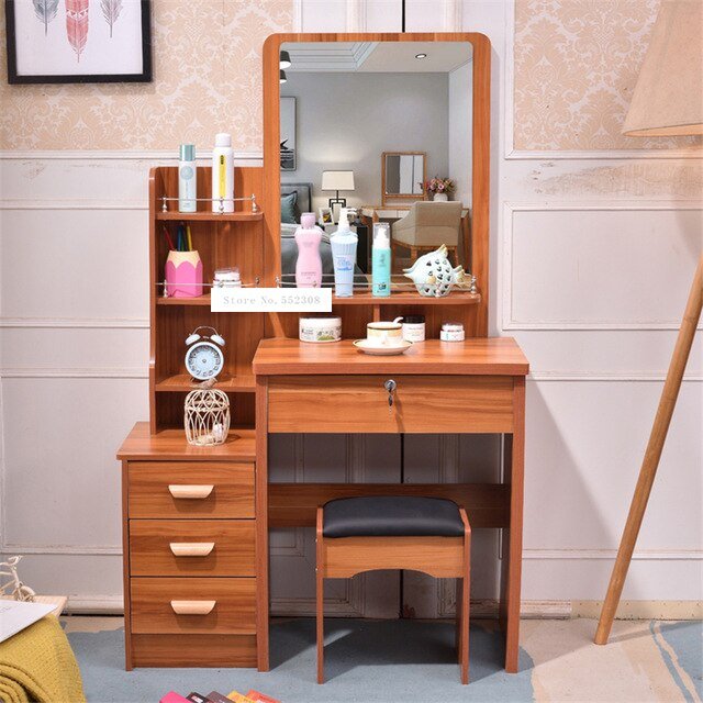 Modern Dresser with Mirror and Lock Stool - Casatrail.com