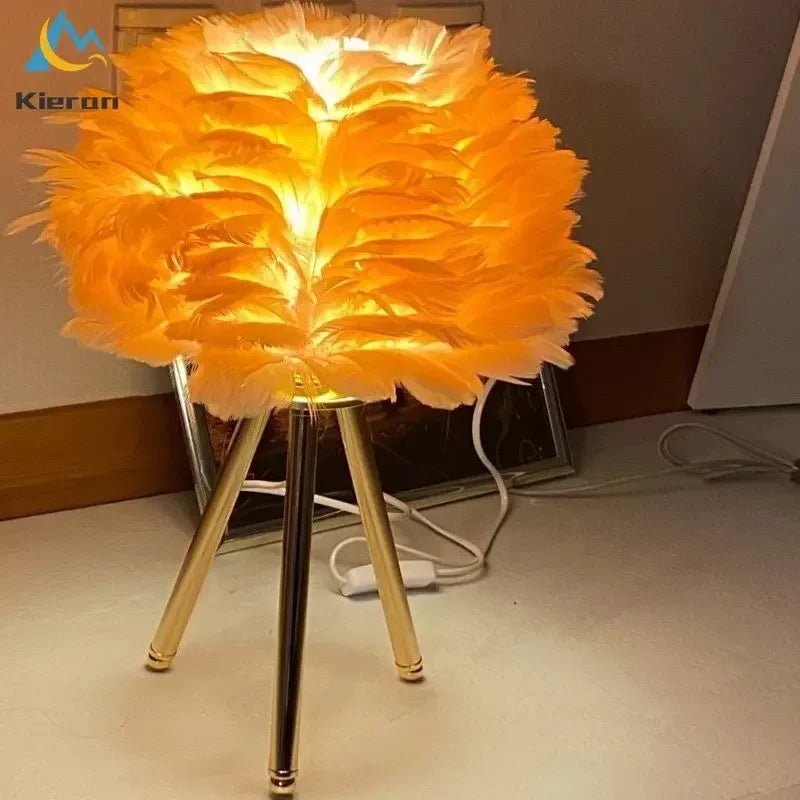 Modern Feather LED Table Lamp - Casatrail.com