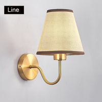 Thumbnail for Modern Gold Fabric Bedroom Wall Lamp - Casatrail.com