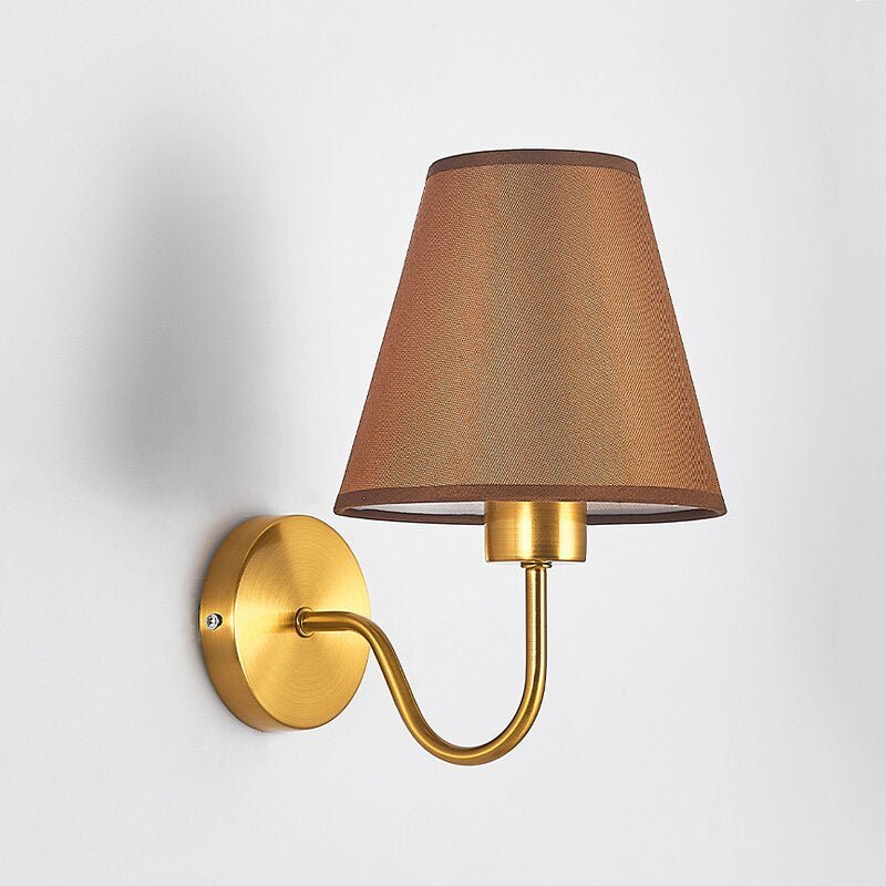 Modern Gold Fabric Bedroom Wall Lamp - Casatrail.com