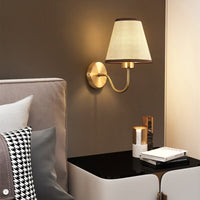 Thumbnail for Modern Gold Fabric Bedroom Wall Lamp - Casatrail.com