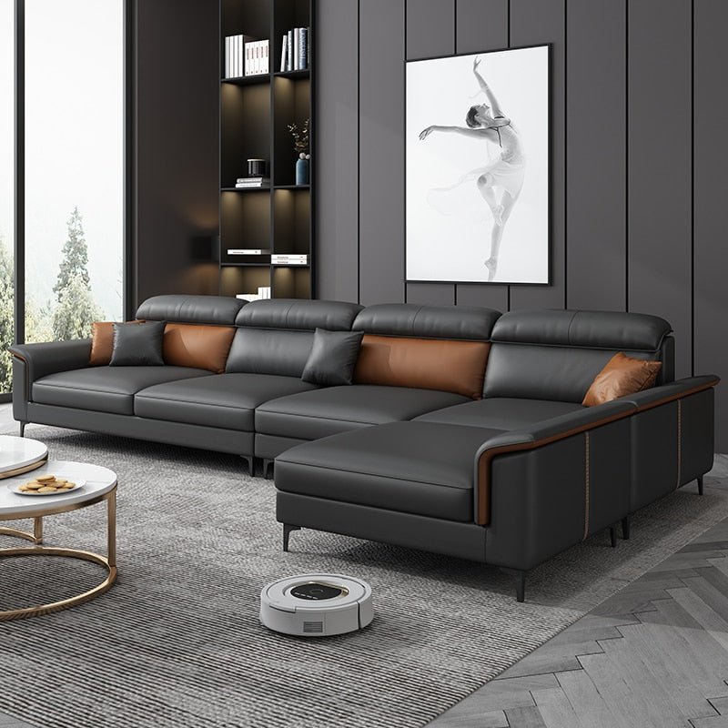 Modern Lazy Leather Sectional Sofa - Casatrail.com