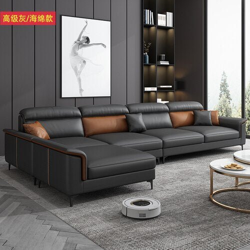 Modern Lazy Leather Sectional Sofa - Casatrail.com