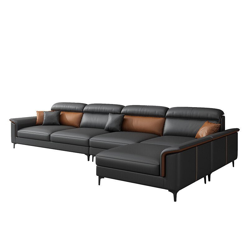 Modern Lazy Leather Sectional Sofa - Casatrail.com