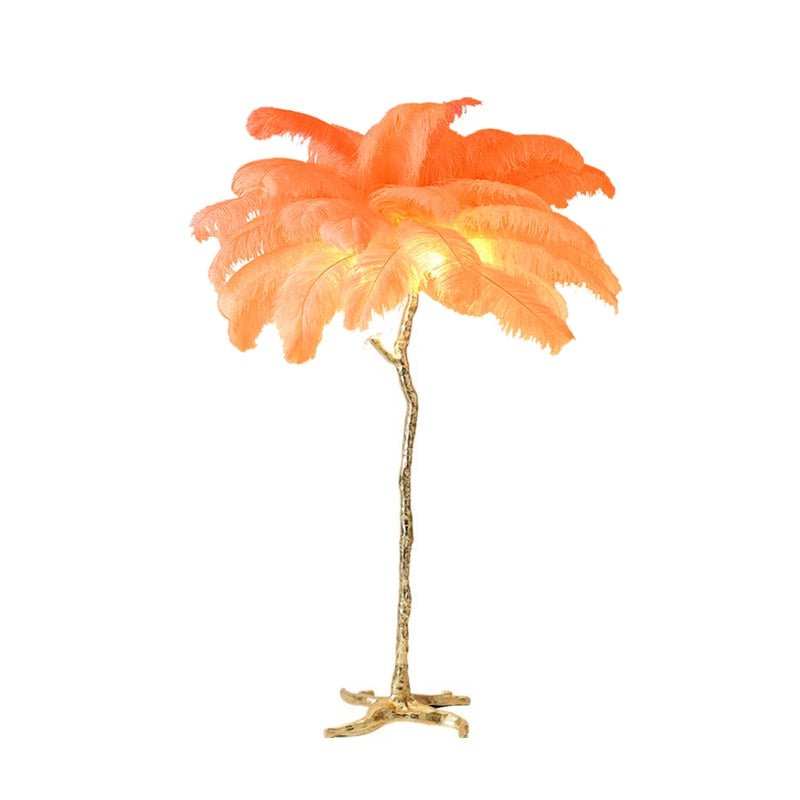 Modern LED Floor Lamp with Ostrich Feather Design - Casatrail.com