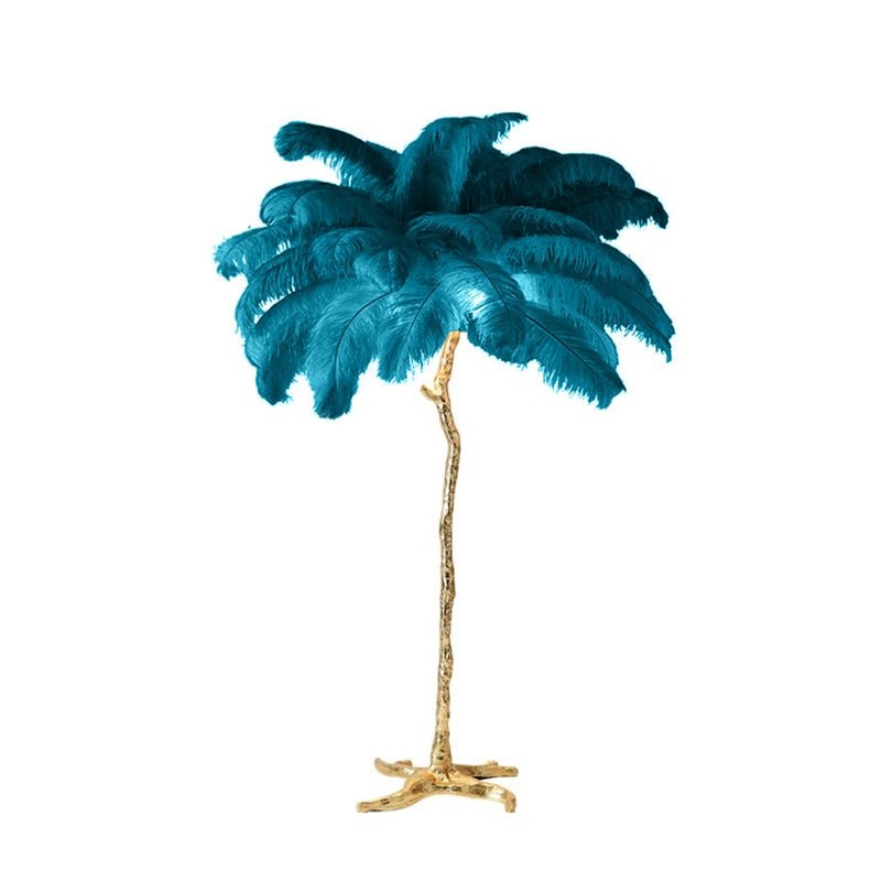 Modern LED Floor Lamp with Ostrich Feather Design - Casatrail.com