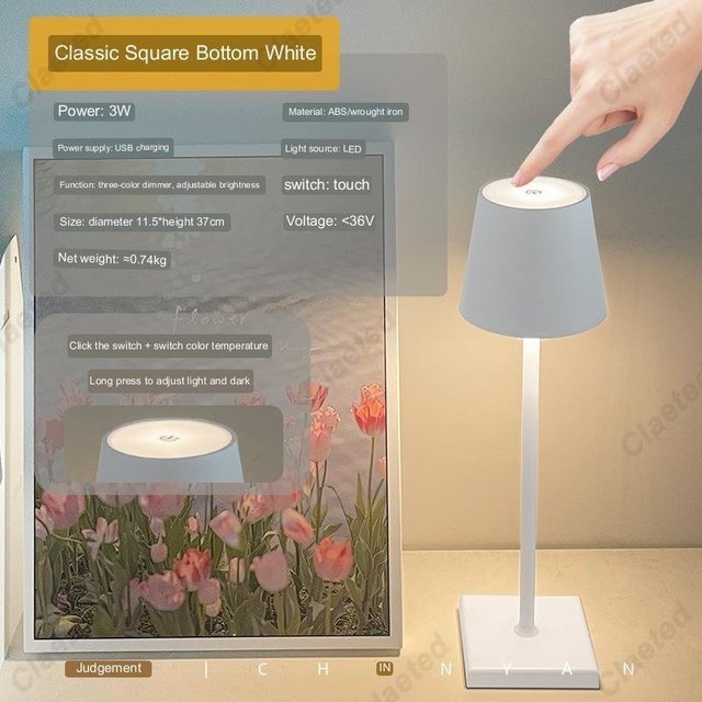 Modern LED Table Lamp with Wireless Charging - Casatrail.com