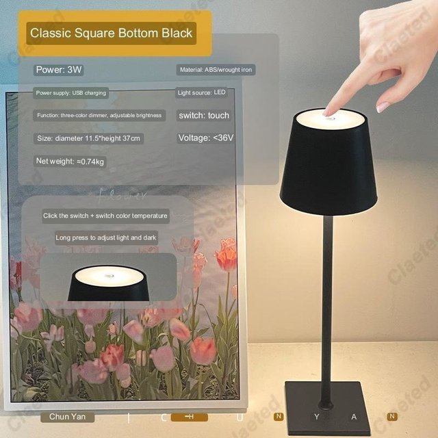 Modern LED Table Lamp with Wireless Charging - Casatrail.com