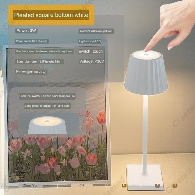 Modern LED Table Lamp with Wireless Charging - Casatrail.com