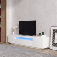 Thumbnail for Modern LED TV Cabinet with Lights and Storage Drawers - Casatrail.com