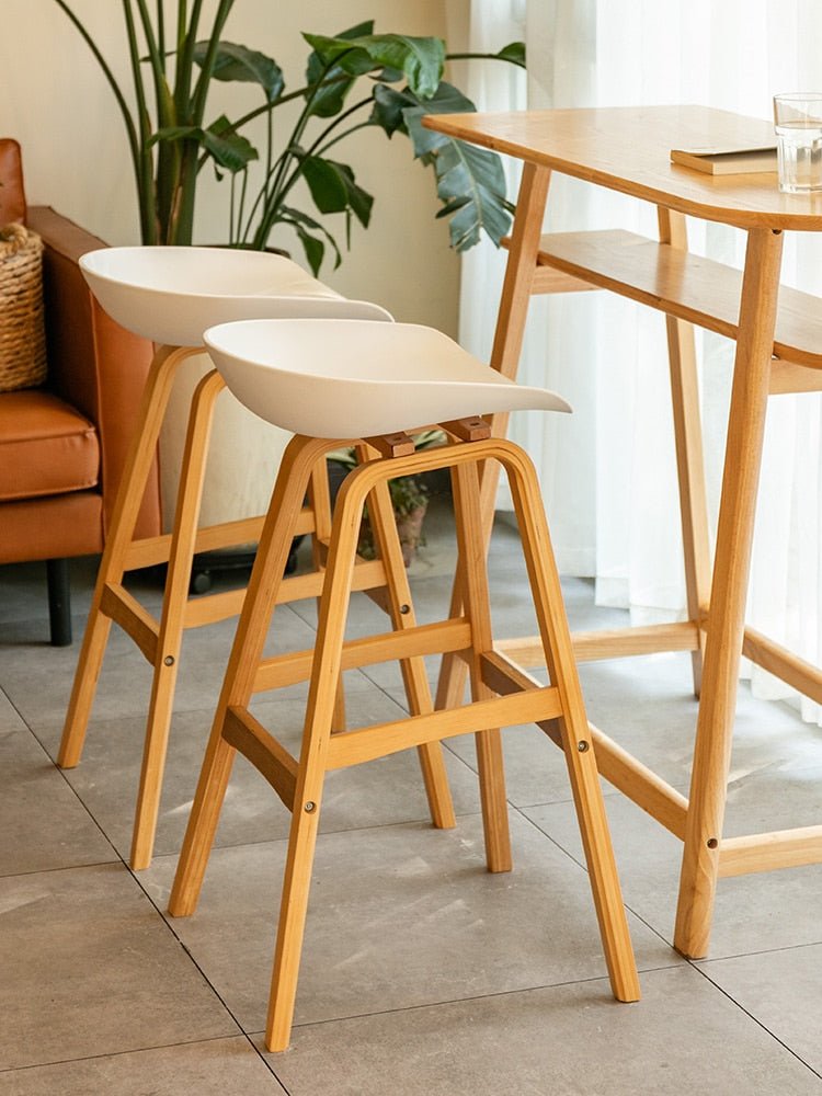 Modern Lifting Bar Stools Solid Wood Front Desk - Casatrail.com