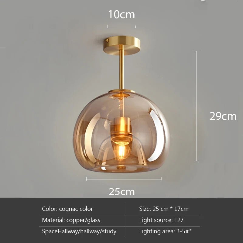 Modern Minimalist Glass Ceiling Light with Nordic Texture - Casatrail.com