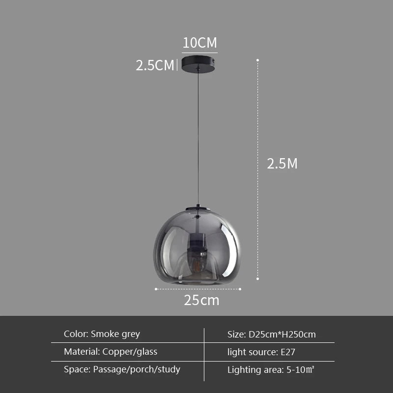 Modern Minimalist Glass Ceiling Light with Nordic Texture - Casatrail.com