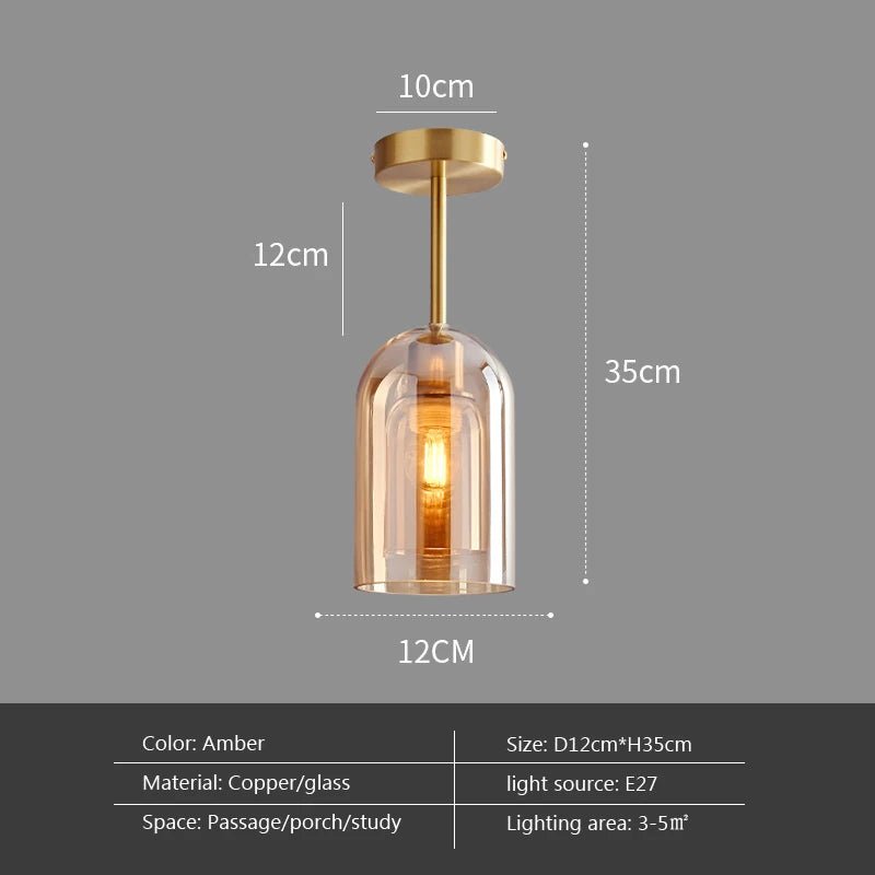 Modern Minimalist Glass Ceiling Light with Nordic Texture - Casatrail.com