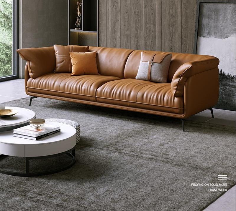 Modern Minimalist Leather Sofa Set - Casatrail.com