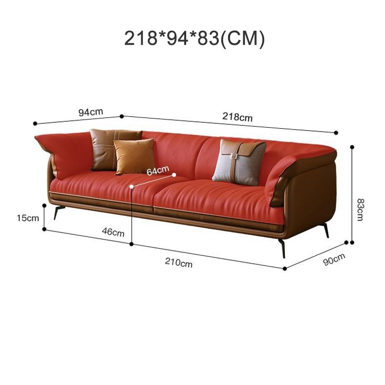 Modern Minimalist Leather Sofa Set - Casatrail.com