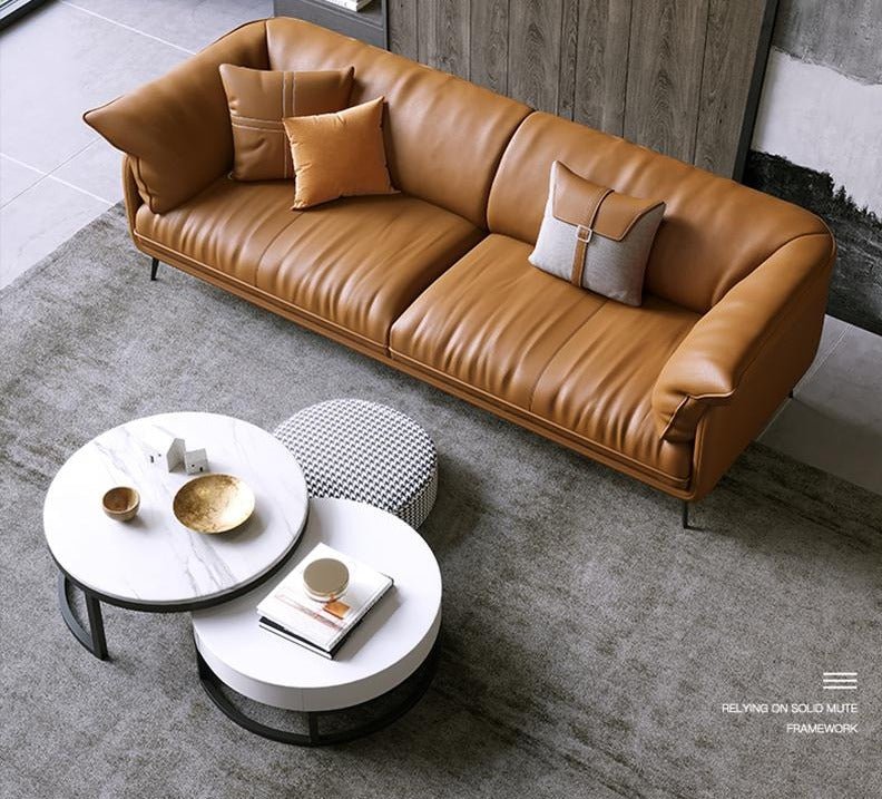 Modern Minimalist Leather Sofa Set - Casatrail.com