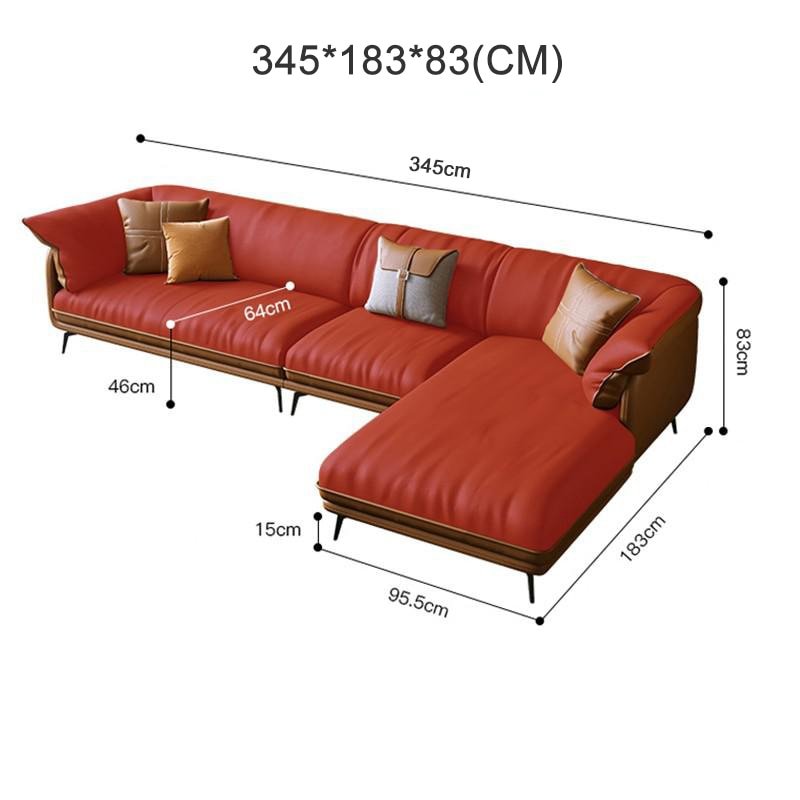 Modern Minimalist Leather Sofa Set - Casatrail.com