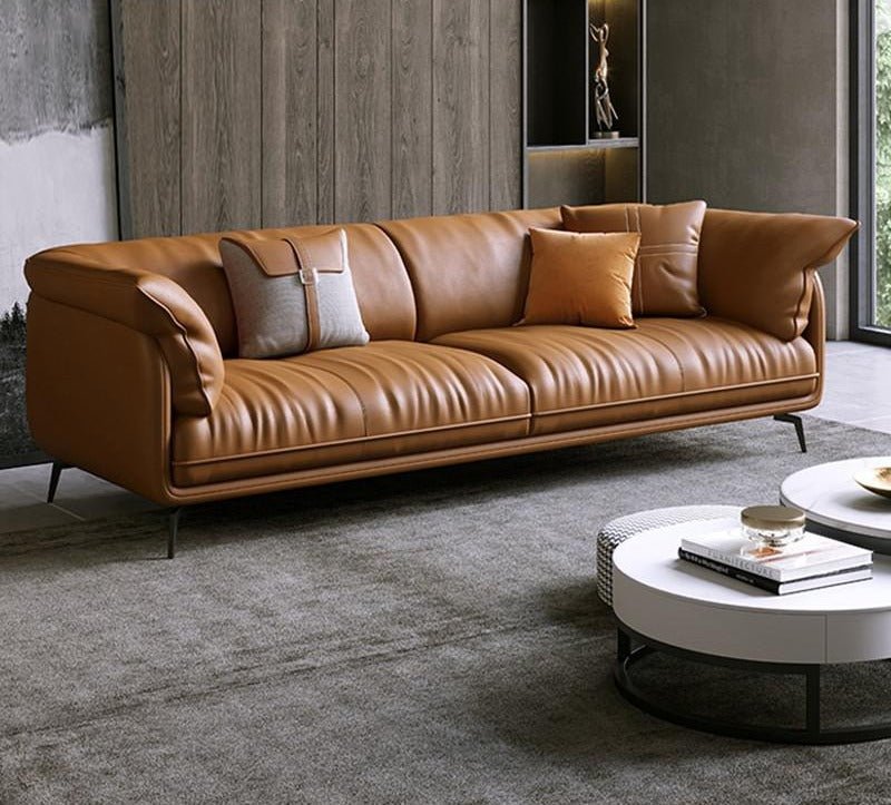 Modern Minimalist Leather Sofa Set - Casatrail.com