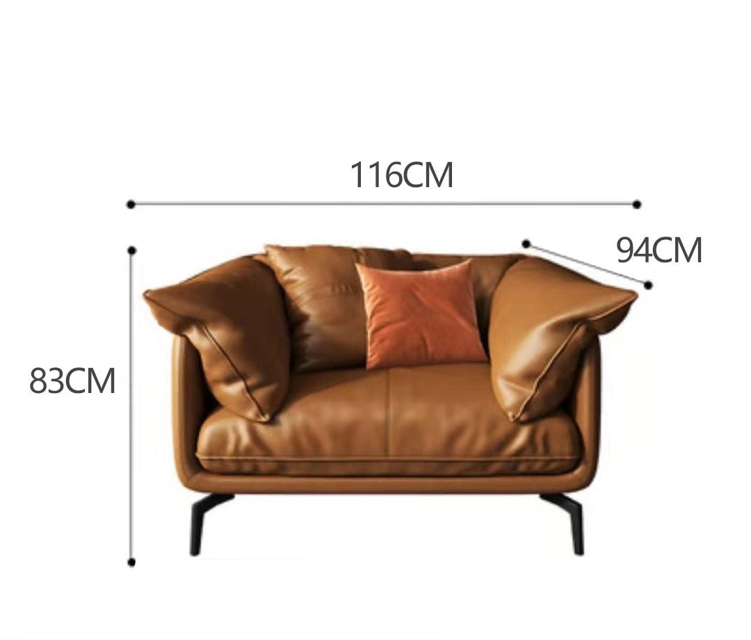 Modern Minimalist Leather Sofa Set - Casatrail.com