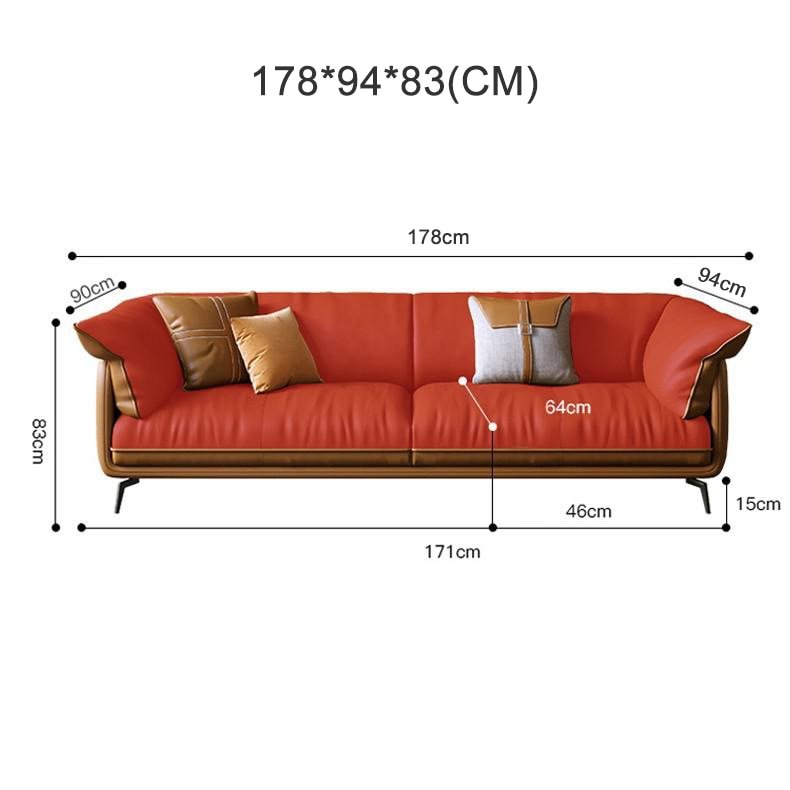 Modern Minimalist Leather Sofa Set - Casatrail.com