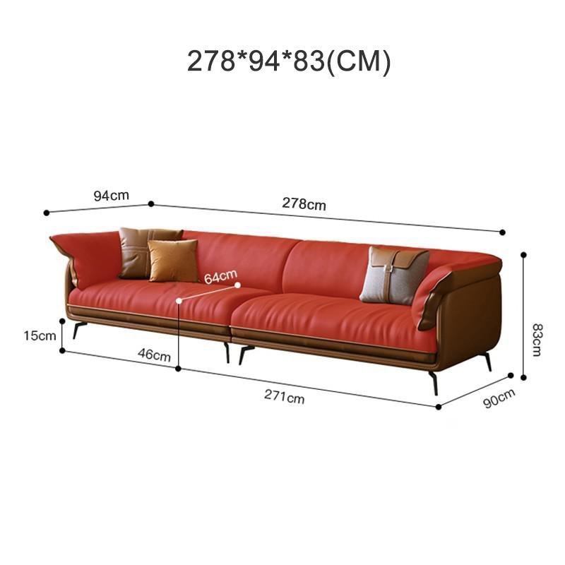 Modern Minimalist Leather Sofa Set - Casatrail.com