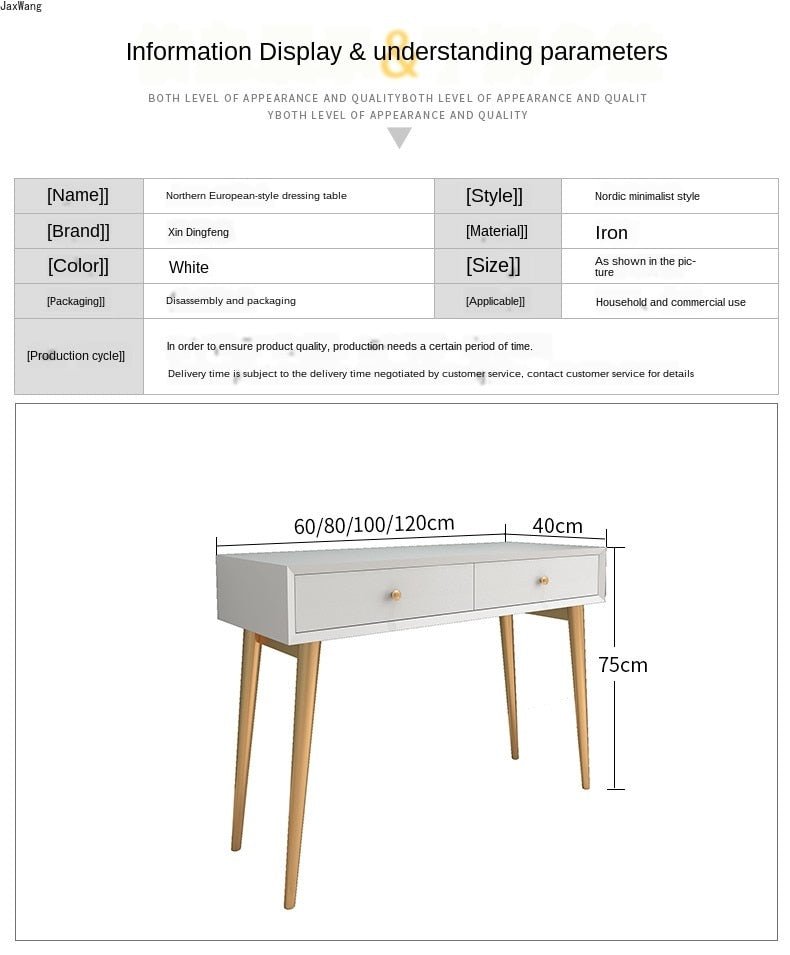 Modern Minimalist Nordic Style Dressing Table - Casatrail.com