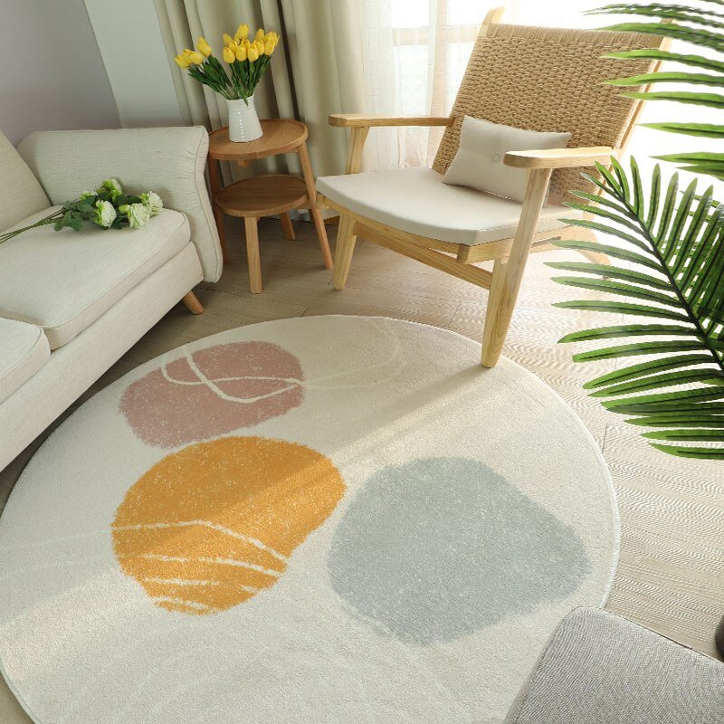 Modern Round Fluffy Living Room Carpet - Casatrail.com