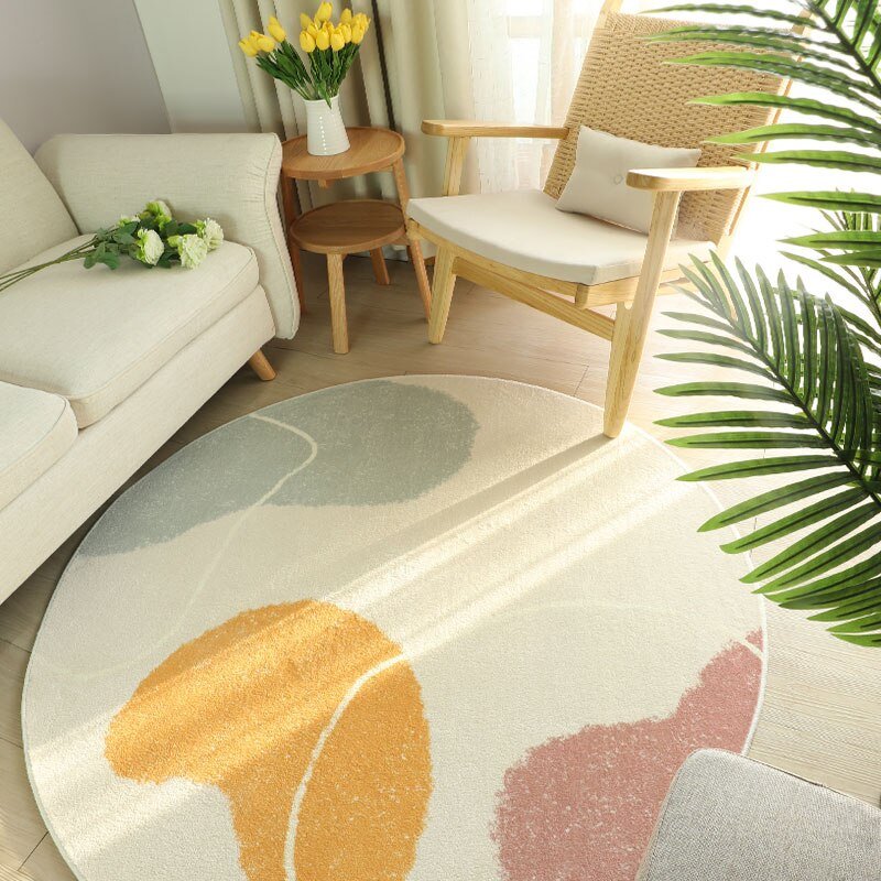 Modern Round Fluffy Living Room Carpet - Casatrail.com