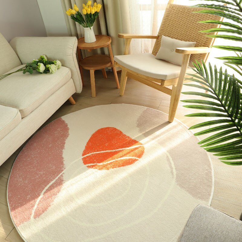 Modern Round Fluffy Living Room Carpet - Casatrail.com