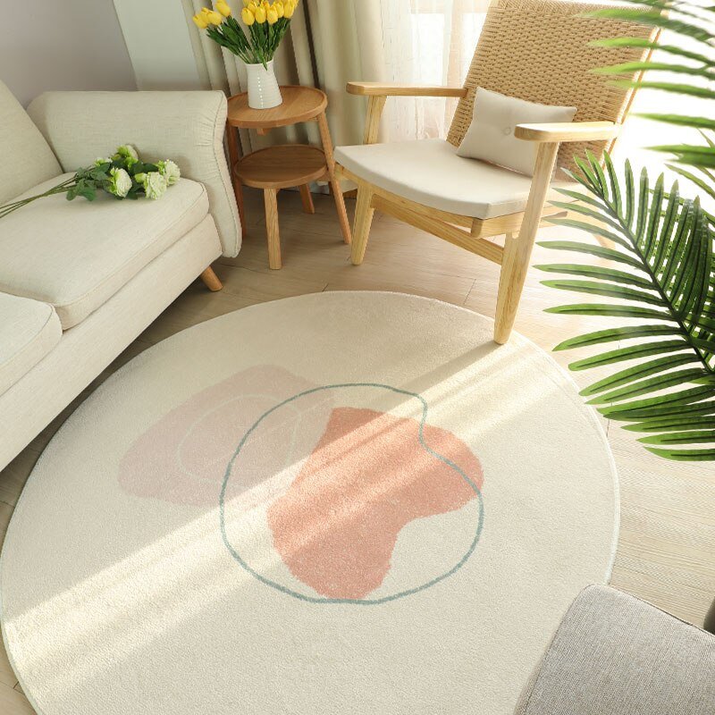 Modern Round Fluffy Living Room Carpet - Casatrail.com