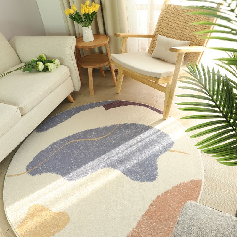 Modern Round Fluffy Living Room Carpet - Casatrail.com