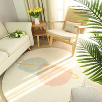 Thumbnail for Modern Round Fluffy Living Room Carpet - Casatrail.com