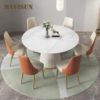 Thumbnail for Modern Round Marble Dining Table Set - Casatrail.com