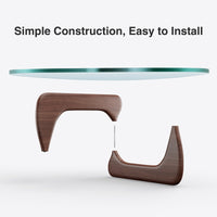 Thumbnail for Modern Triangle Glass Coffee Table with Wood Base - Casatrail.com