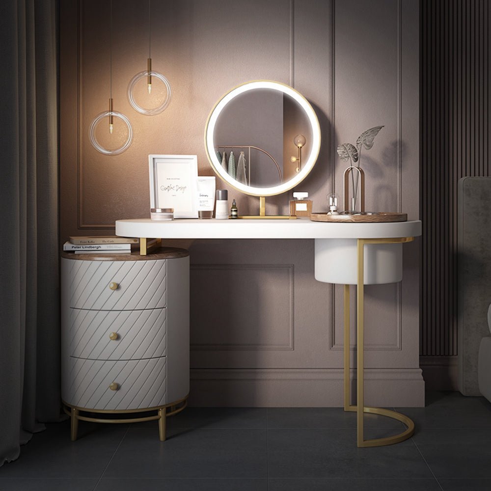 Modern Vanity Mirror Table with LED Mirror - Casatrail.com