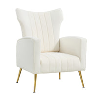 Thumbnail for Modern Velvet Accent Chair with Gold Metal Legs - Casatrail.com