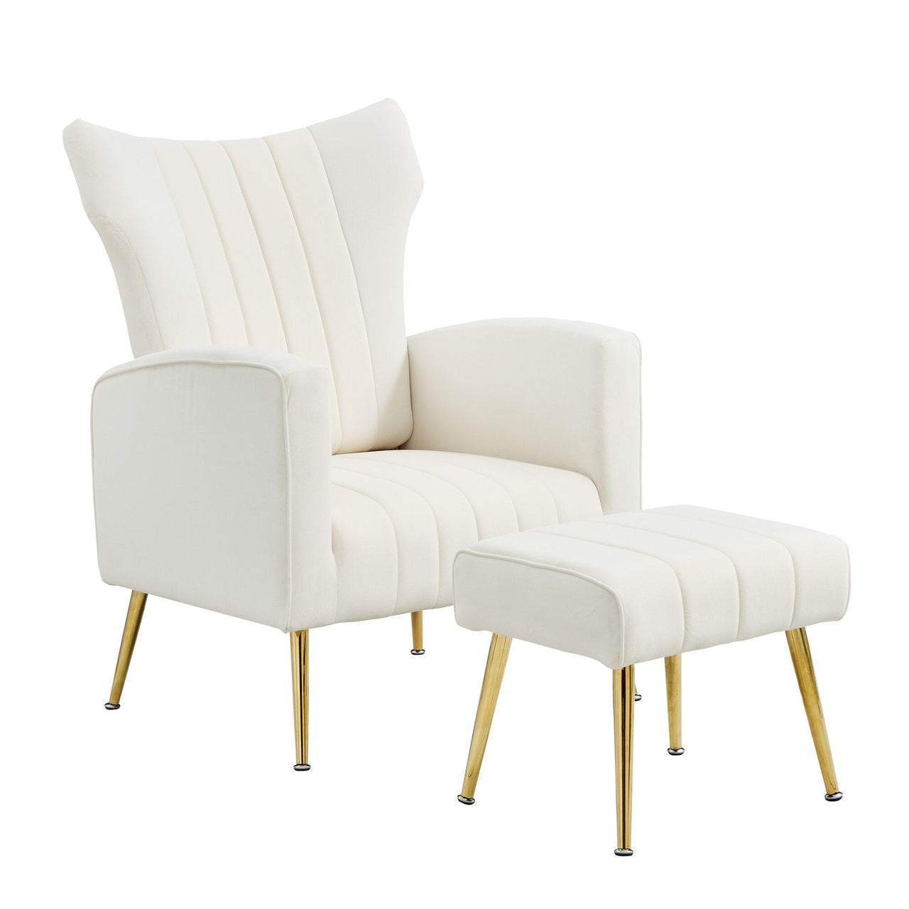 Modern Velvet Accent Chair with Gold Metal Legs - Casatrail.com